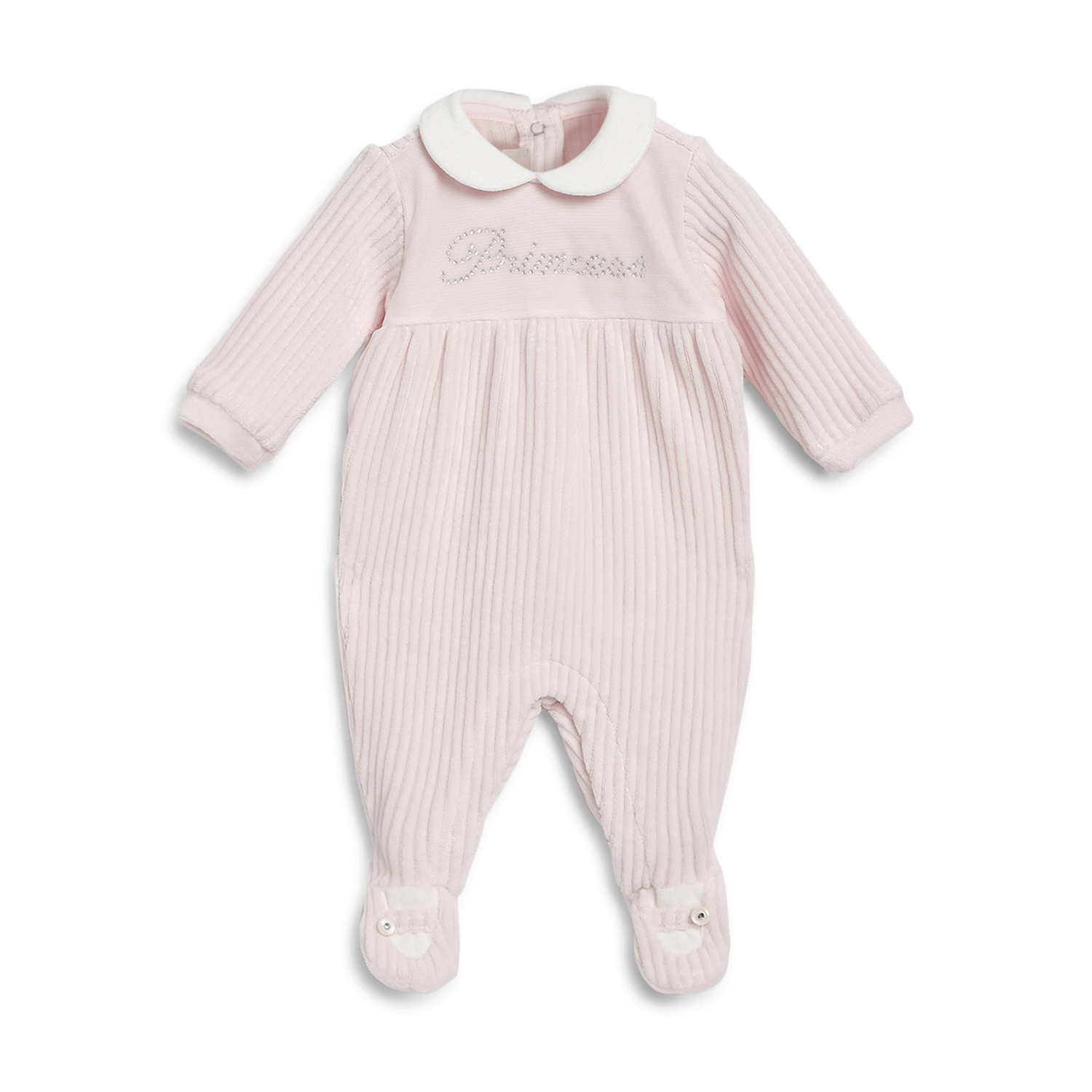 Girls Solid Leg Opening Babysuit-Light Pink